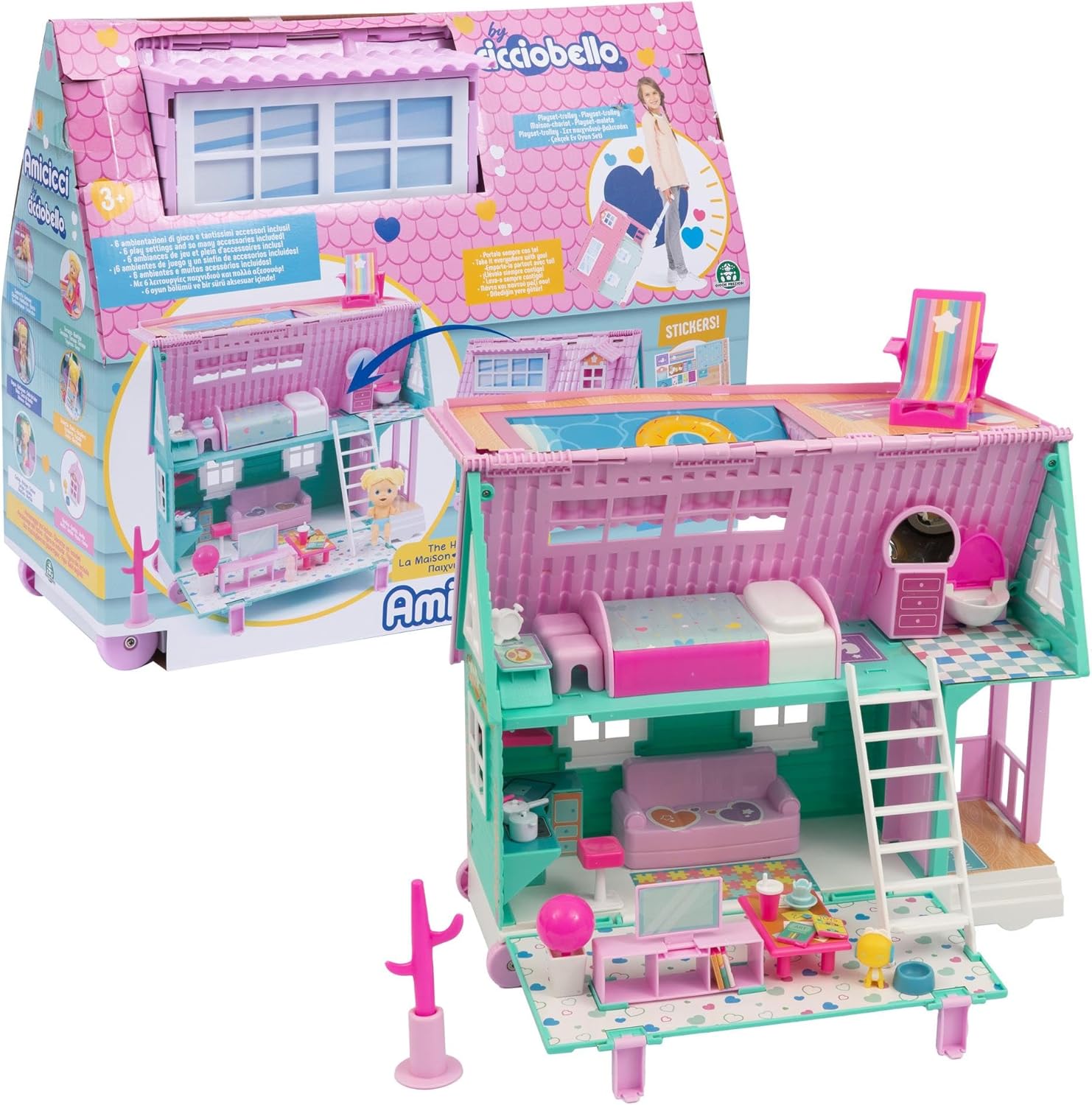 giochi preziosi - amicicci cicciobello casa trolley